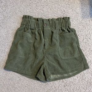 Green Corduroy Shorts - Size Medium